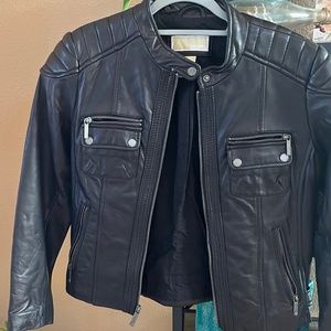 Michael Kors XL Black leather jacket